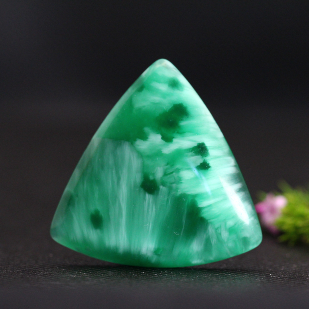 Starburst Stone Green Trillion Cabochon