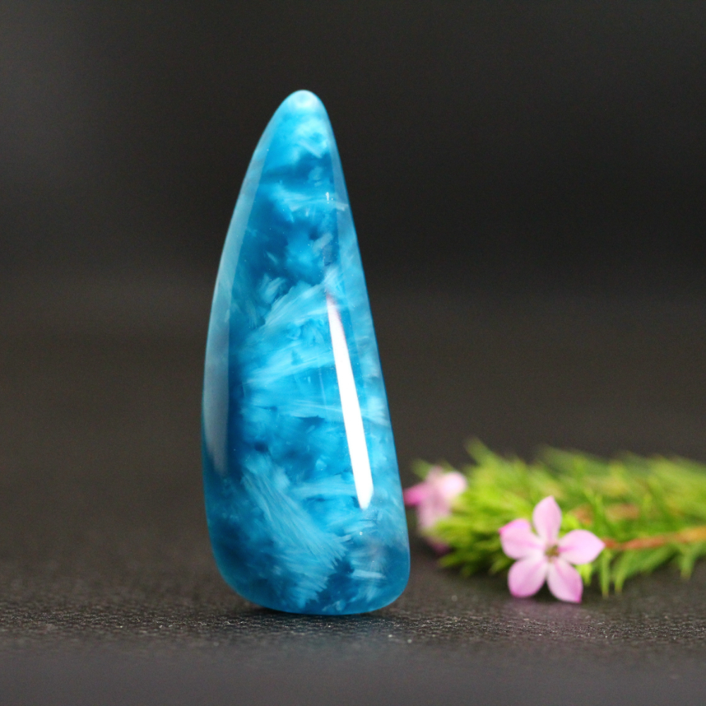 Starburst Stone Teal Blue Free-form Cabochon