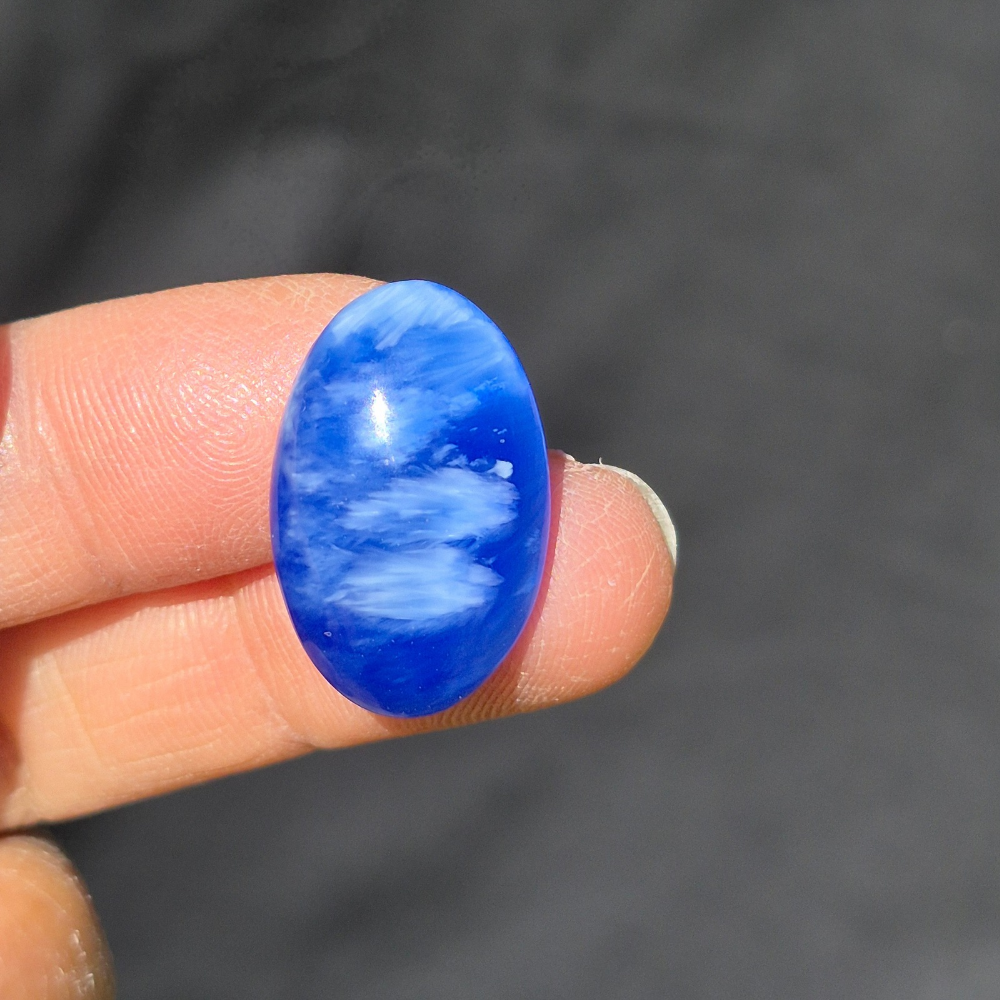 Starburst Stone Blue Oval Cabochon