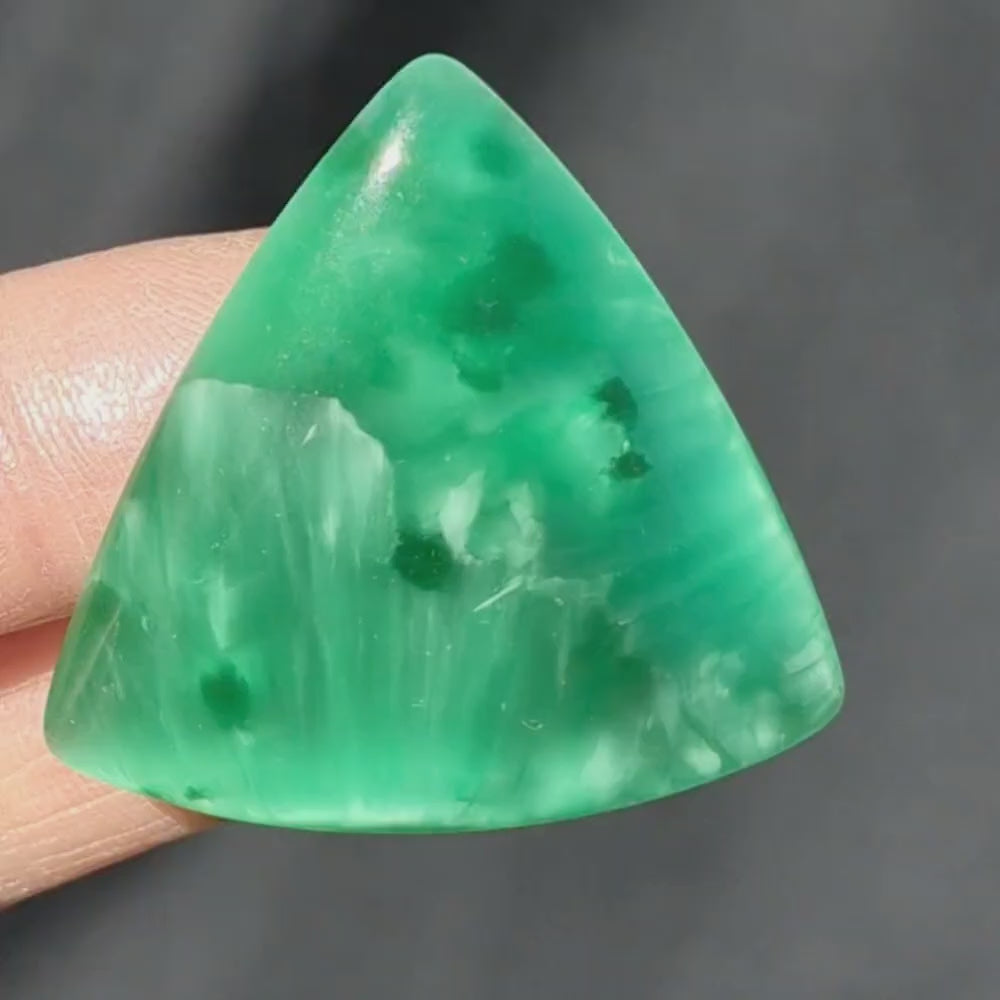 Starburst Stone Green Trillion Cabochon