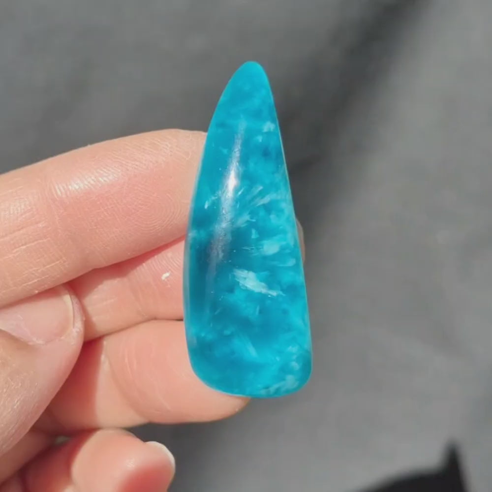 Starburst Stone Teal Blue Free-form Cabochon