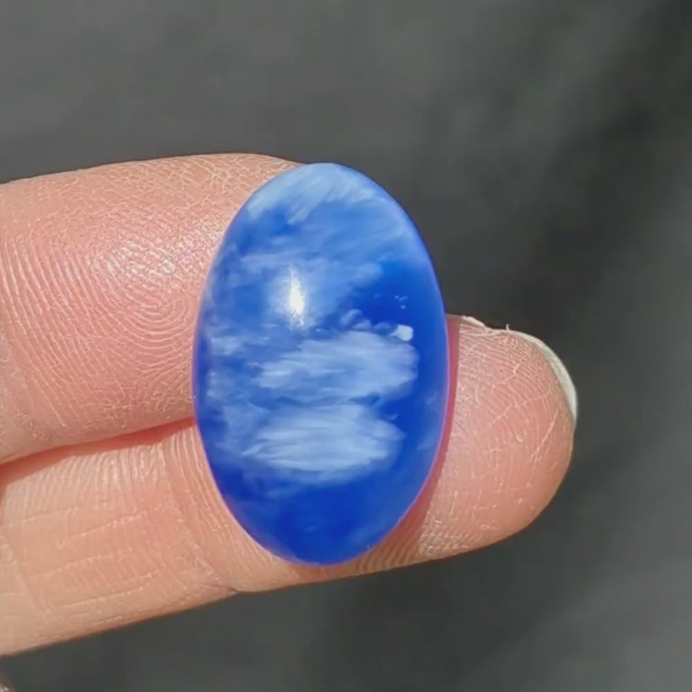 Starburst Stone Blue Oval Cabochon